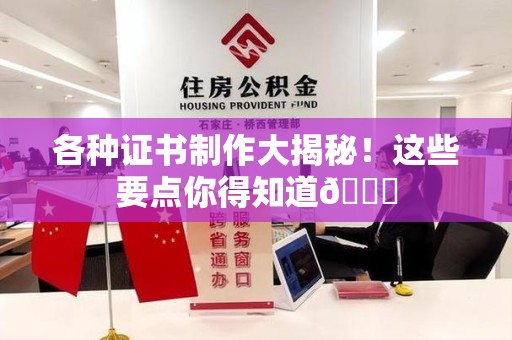 瑞金各种证书制作大揭秘！这些要点你得知道😎